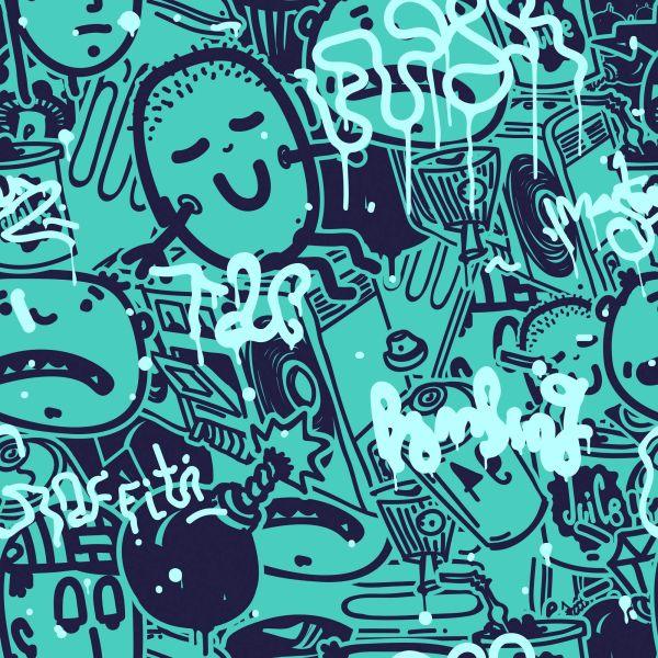 Behang Graffiti-Tekeningen - Afbeelding 2