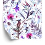 Behang Aquarel Wilde Bloemen