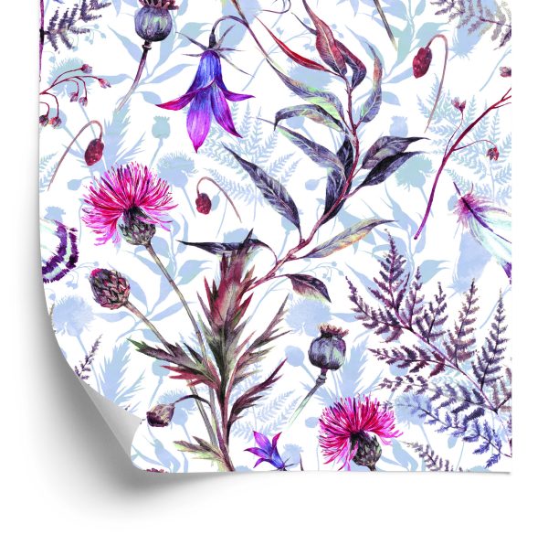 Behang Aquarel Wilde Bloemen