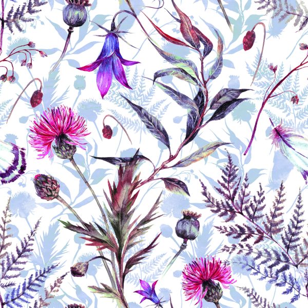 Behang Aquarel Wilde Bloemen - Afbeelding 2