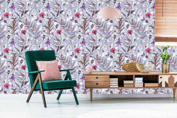 Behang Aquarel Wilde Bloemen - Afbeelding 6