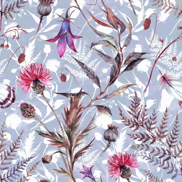 Behang Aquarel Wilde Bloemen - Afbeelding 2