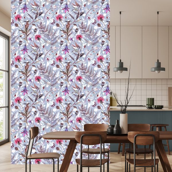 Behang Aquarel Wilde Bloemen - Afbeelding 4