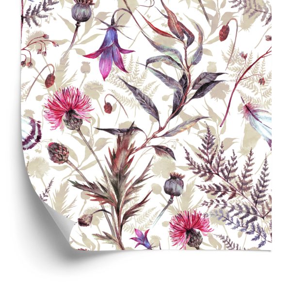 Behang Aquarel Wilde Bloemen