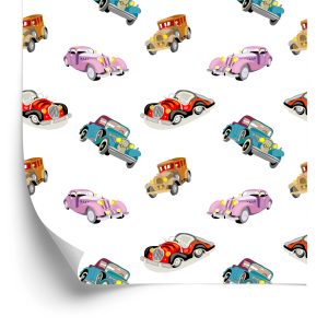 Behang Voor Kinderen - Kleurrijke Retro Auto's