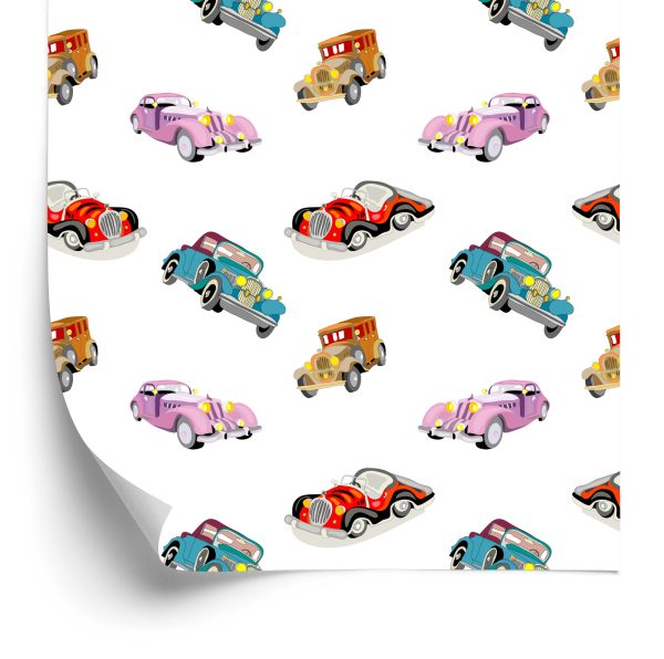 Behang Voor Kinderen - Kleurrijke Retro Auto's