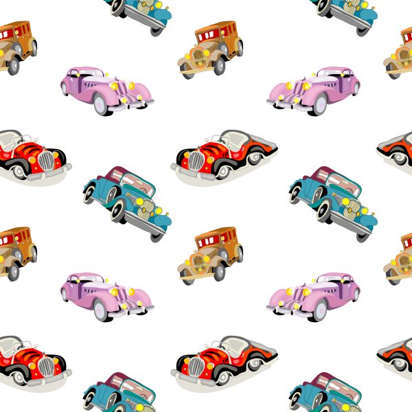 Behang Voor Kinderen - Kleurrijke Retro Auto's - Afbeelding 2