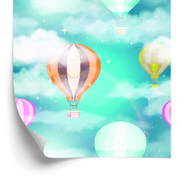 Behang Ballonnen Achter De Wolken