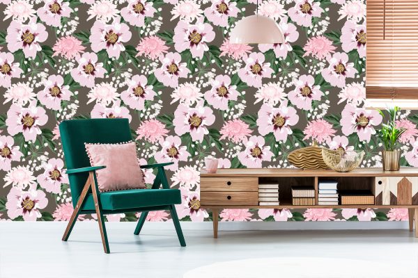Behang Prachtige Chrysanten En Pioenrozen - Afbeelding 6
