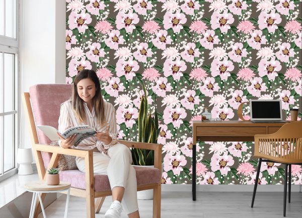 Behang Prachtige Chrysanten En Pioenrozen - Afbeelding 7
