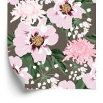 Behang Prachtige Chrysanten En Pioenrozen