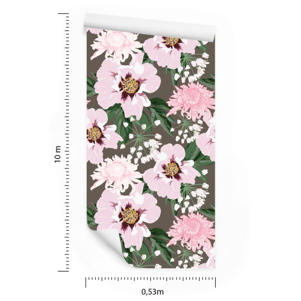 Behang Prachtige Chrysanten En Pioenrozen - Afbeelding 8