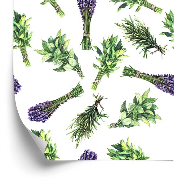 Behang Lavendel Tussen Kruiden