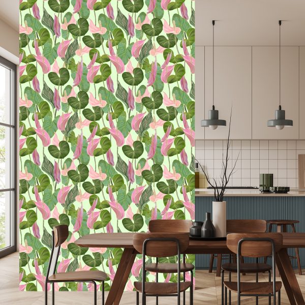 Behang Kleurrijke Bladeren En Bloemen - Afbeelding 4
