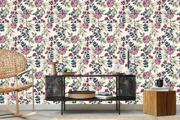 Behang Romantische Bloemen - Afbeelding 5