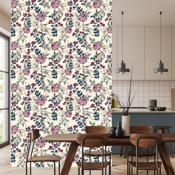 Behang Romantische Bloemen - Afbeelding 4