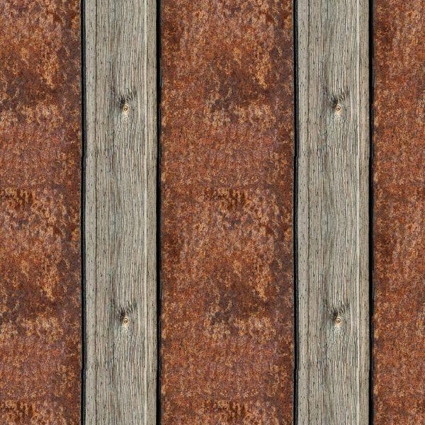 Behang Patroon Van Houten Planken - Afbeelding 2