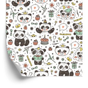 Behang Panda's Tussen Het Speelgoed