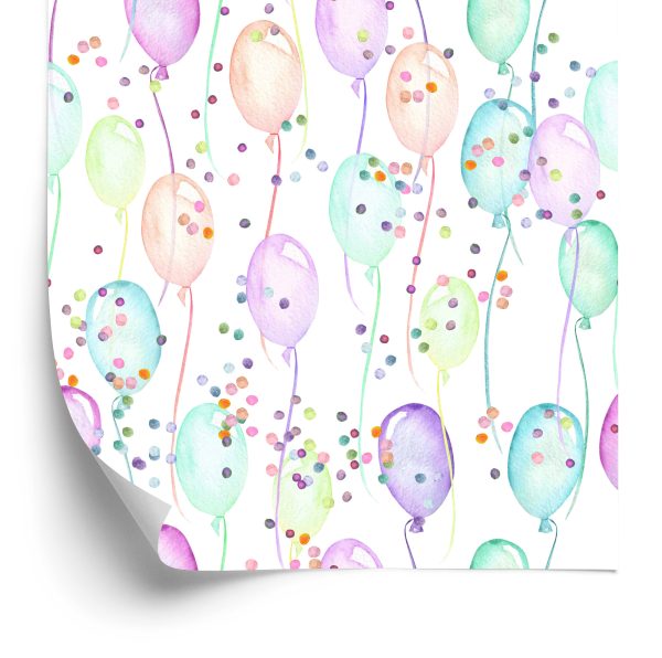 Behang Pastelkleurige Ballonnen