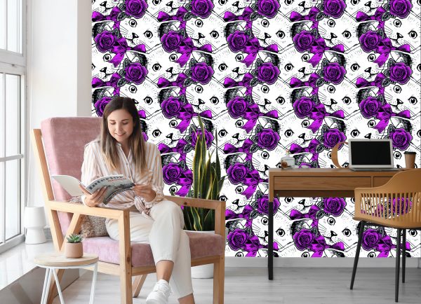 Behang Katten En Rozen - Afbeelding 7