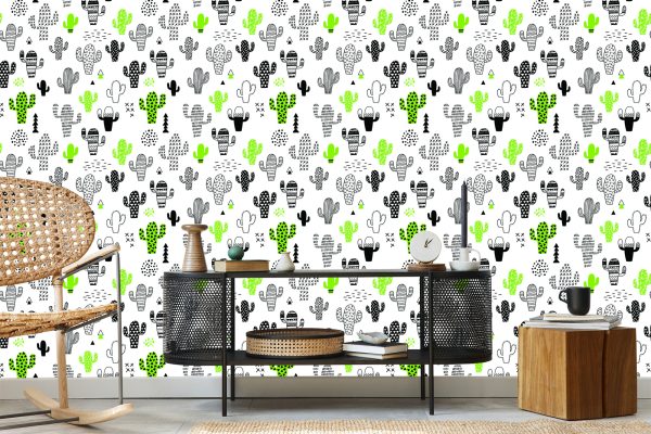 Behang Cactussen In Scandinavische Stijl Voor De Woonkamer - Afbeelding 5