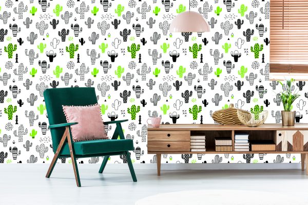 Behang Cactussen In Scandinavische Stijl Voor De Woonkamer - Afbeelding 6