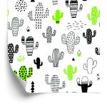 Behang Cactussen In Scandinavische Stijl Voor De Woonkamer