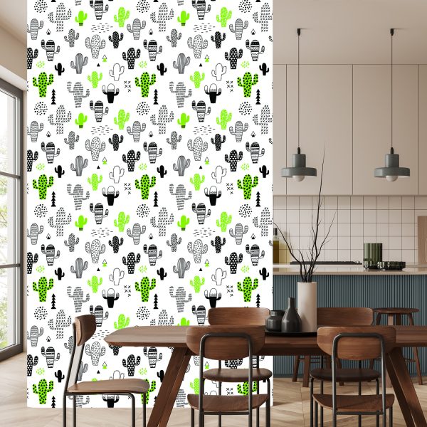 Behang Cactussen In Scandinavische Stijl Voor De Woonkamer - Afbeelding 4