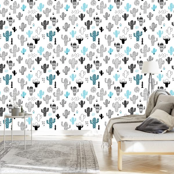 Behang Muur Cactussen Planten Scandinavische Stijl - Afbeelding 3