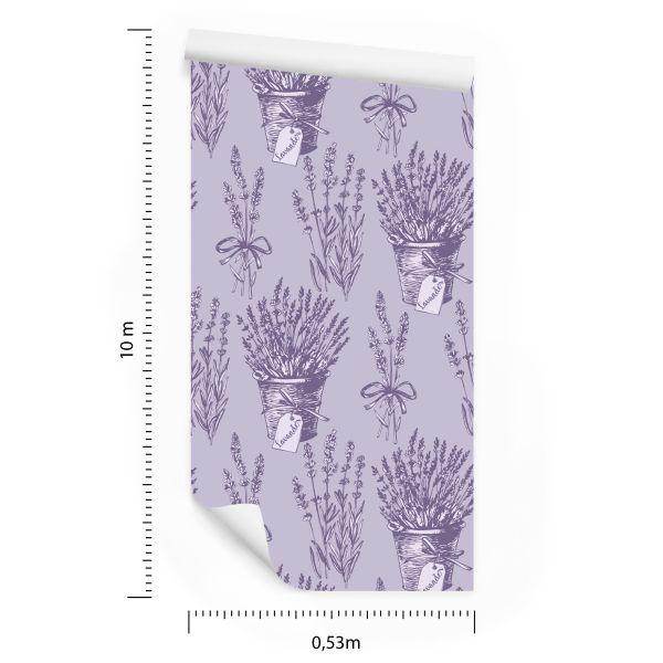 Behang Lavendel In Retrostijl - Afbeelding 8