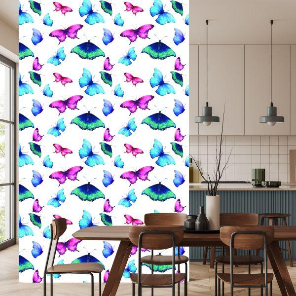 Behang Fotobehang Kleurrijke Vlinders Voor De Babykamer - Afbeelding 4