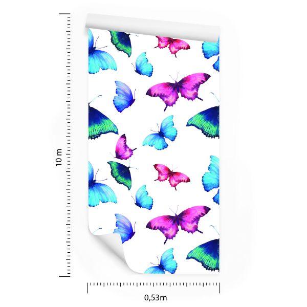 Behang Fotobehang Kleurrijke Vlinders Voor De Babykamer - Afbeelding 8