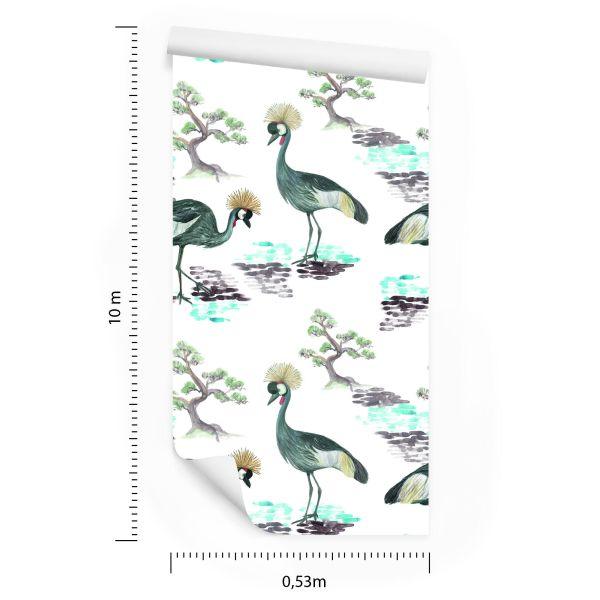 Behang Prachtige Vogels En Bloemen - Afbeelding 8