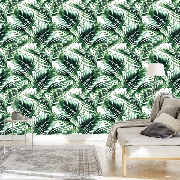 Behang Modieuze Palmbladeren - Afbeelding 3