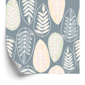 Behang Bladeren In Scandinavische Stijl Voor Slaapkamer