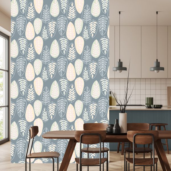 Behang Bladeren In Scandinavische Stijl Voor Slaapkamer - Afbeelding 4