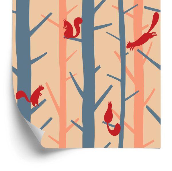 Behang Kleurrijke Natuurbomen Voor De Babykamer