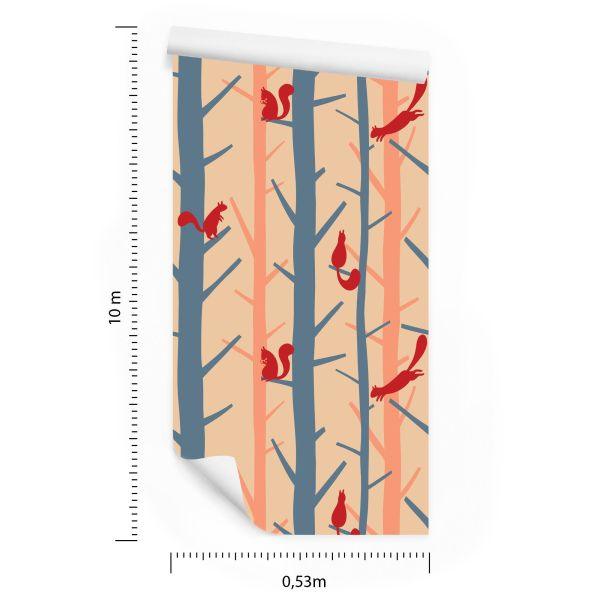 Behang Kleurrijke Natuurbomen Voor De Babykamer - Afbeelding 8