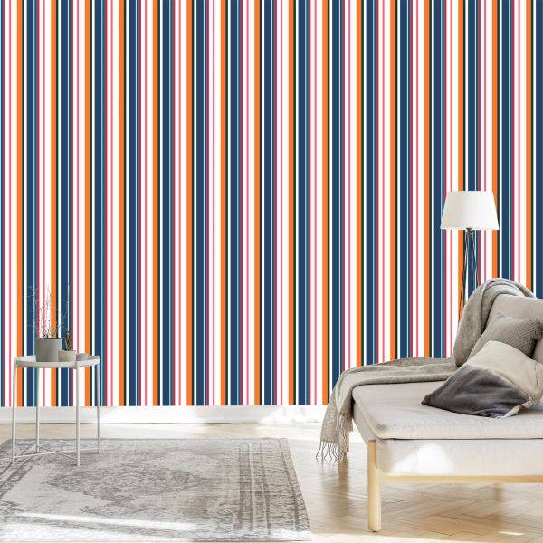 Behang In Kleurrijke Verticale Bars Eetkamer Woonkamer - Afbeelding 3