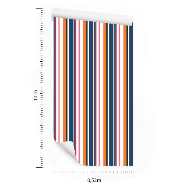 Behang In Kleurrijke Verticale Bars Eetkamer Woonkamer - Afbeelding 8