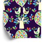 Behang Boom Met Kleurrijke Bladeren Kinderkamer