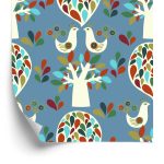 Behang Bomen. Natuur. Bladeren. Kinderkamer