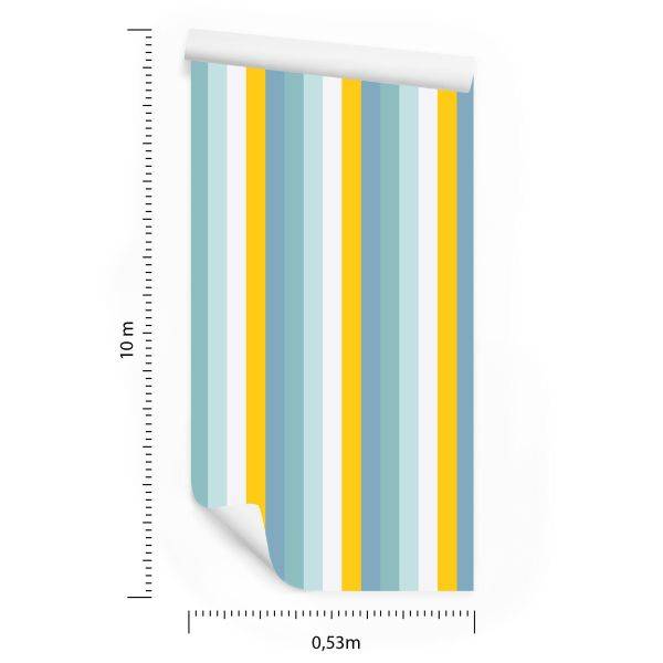 Behang In Kleurrijke Verticale Strepen Woonkamer Slaapkamer - Afbeelding 8