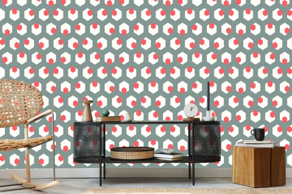 Behang Geometrische Figuren In Retrostijl - Afbeelding 5