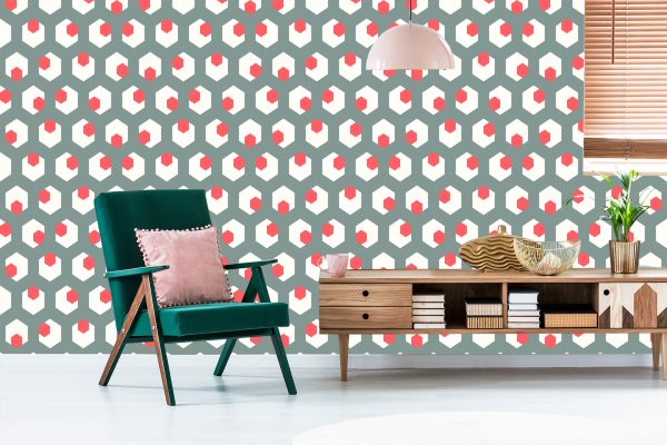 Behang Geometrische Figuren In Retrostijl - Afbeelding 6