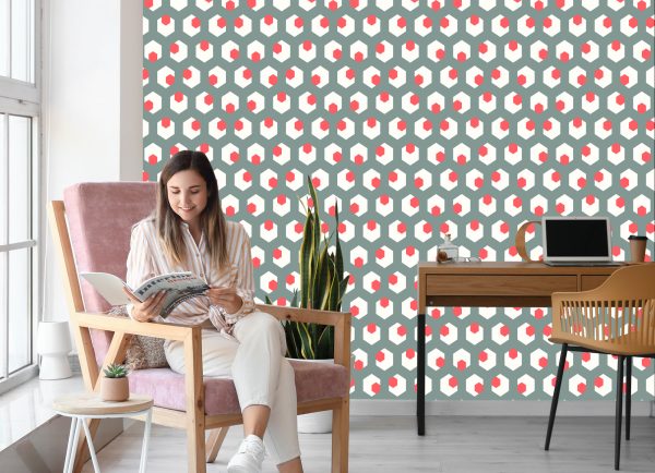Behang Geometrische Figuren In Retrostijl - Afbeelding 7