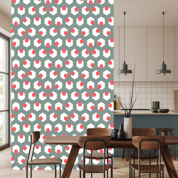 Behang Geometrische Figuren In Retrostijl - Afbeelding 4