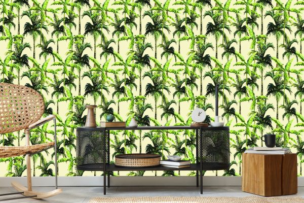 Behang Groen. Palm. Bladeren. Natuur. Natuur - Afbeelding 5