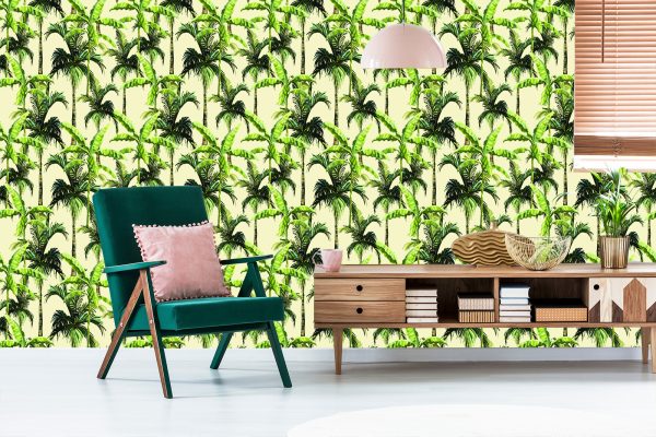 Behang Groen. Palm. Bladeren. Natuur. Natuur - Afbeelding 6
