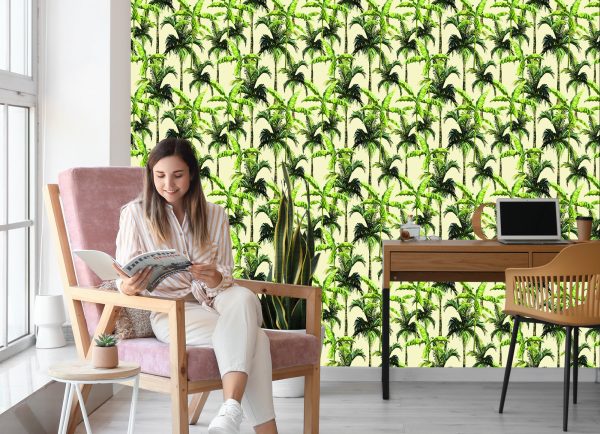 Behang Groen. Palm. Bladeren. Natuur. Natuur - Afbeelding 7